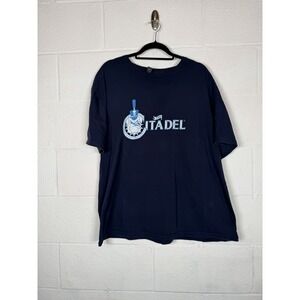 The Citadel Bulldogs Navy Graphic T-Shirt 2XL Gildan Softstyle Faded Washwear